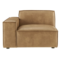 Restore Toast Vegan Leather Left-Facing Modular Lounge Chair - Ornate Home