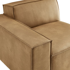 Restore Toast Vegan Leather Left-Facing Modular Lounge Chair - Ornate Home