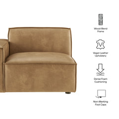 Restore Toast Vegan Leather Left-Facing Modular Lounge Chair - Ornate Home