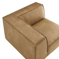 Restore Toast Vegan Leather Modular Corner Chair - Ornate Home