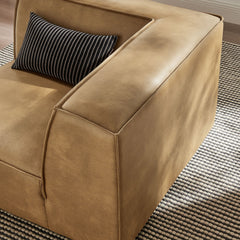 Restore Toast Vegan Leather Modular Corner Chair - Ornate Home