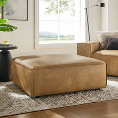 Restore Toast Vegan Leather Modular Ottoman - Ornate Home