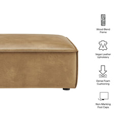 Restore Toast Vegan Leather Modular Ottoman - Ornate Home