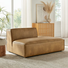 Restore Toast Vegan Leather Right-Facing Armless Modular Chaise - Ornate Home