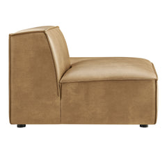 Restore Toast Vegan Leather Right-Facing Armless Modular Chaise - Ornate Home