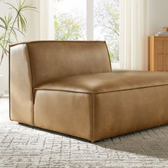 Restore Toast Vegan Leather Right-Facing Armless Modular Chaise - Ornate Home