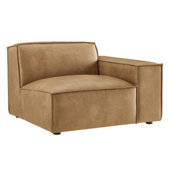 Restore Toast Vegan Leather Right-Facing Modular Lounge Chair - Ornate Home