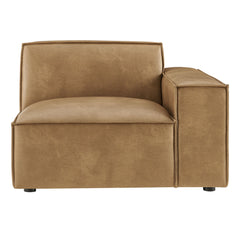 Restore Toast Vegan Leather Right-Facing Modular Lounge Chair - Ornate Home