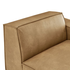Restore Toast Vegan Leather Right-Facing Modular Lounge Chair - Ornate Home