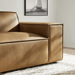 Restore Toast Vegan Leather Right-Facing Modular Lounge Chair - Ornate Home