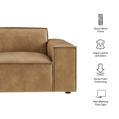 Restore Toast Vegan Leather Right-Facing Modular Lounge Chair - Ornate Home