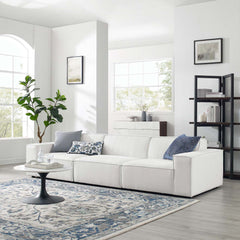 Restore White 3-Piece Sectional Sofa - Ornate Home