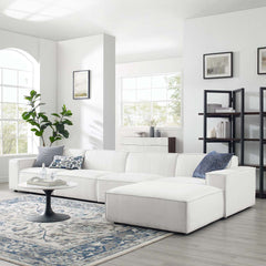 Restore White 5-Piece Sectional Sofa - 75.5x164" - Ornate Home