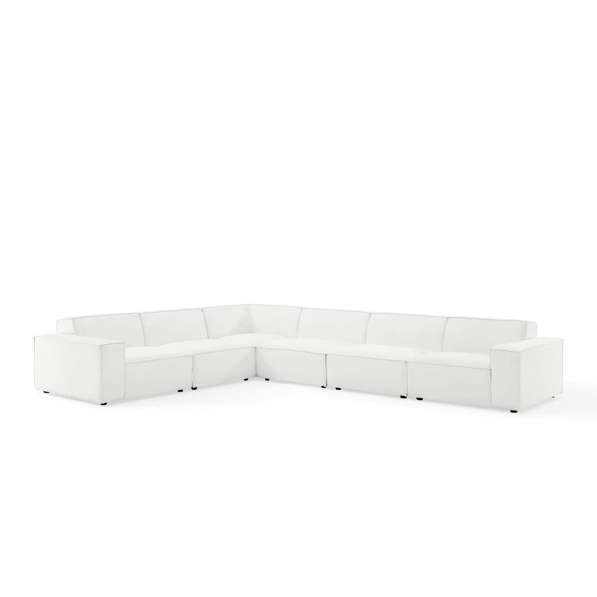Restore White 6-Piece Sectional Sofa - 122x163" - Ornate Home