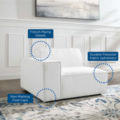 Restore White Left-Arm Sectional Sofa Chair - Ornate Home