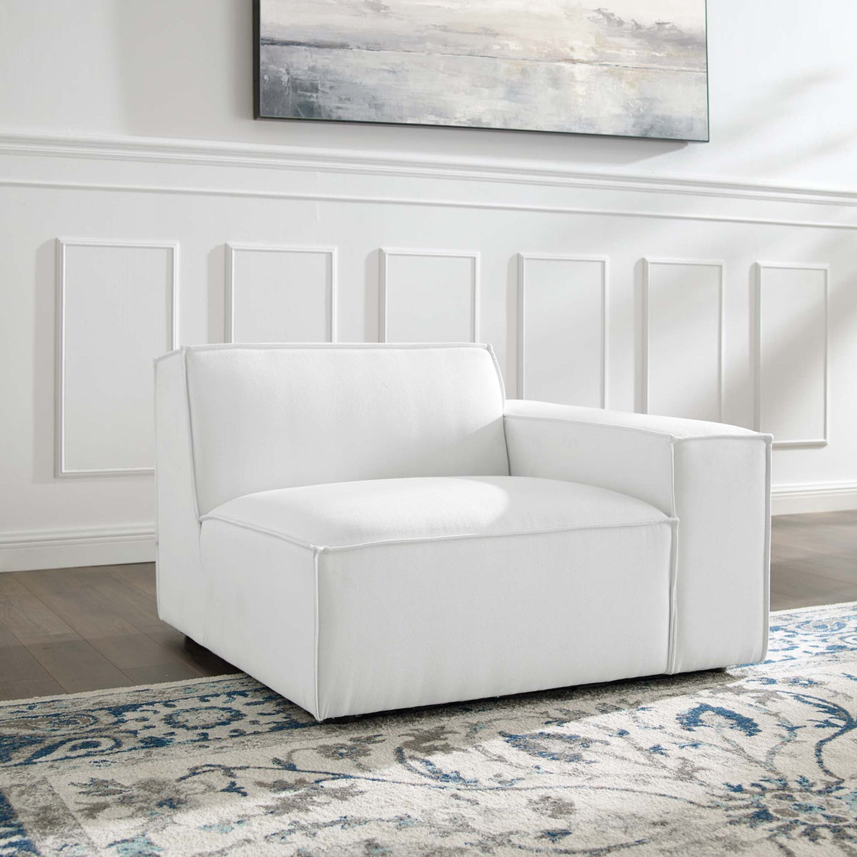 Restore White Right-Arm Sectional Sofa Chair - Ornate Home