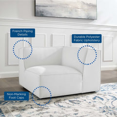 Restore White Sectional Sofa Corner Chair - Ornate Home