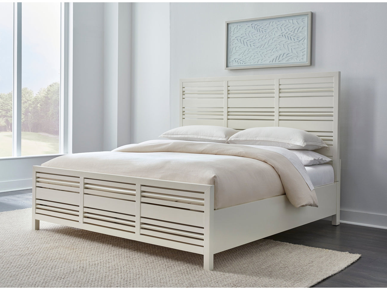 Retreat Slatted Platform Bed in Snowfall - Ornate Home