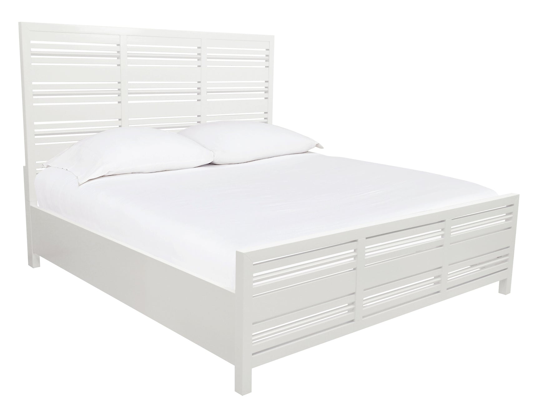 Retreat Slatted Platform Bed in Snowfall - Ornate Home