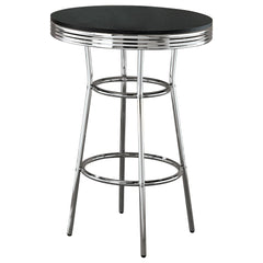 Retro Black 3-piece Round 1950s Bistro Pub Bar Table Set - Ornate Home