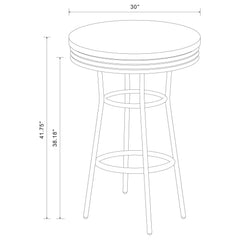 Retro Black 3-piece Round 1950s Bistro Pub Bar Table Set - Ornate Home