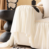 Retro Floral Sofa Cover with Sheer Ruffle Skirt, Decorative Sofa Protector Cover - Ornate Home