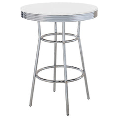 Retro White 3-piece Round 1950s Bistro Pub Bar Table Set - Ornate Home