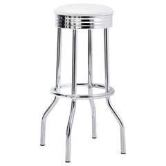 Retro White 3-piece Round 1950s Bistro Pub Bar Table Set - Ornate Home