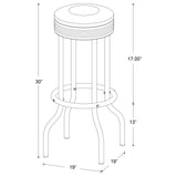 Retro White 3-piece Round 1950s Bistro Pub Bar Table Set - Ornate Home