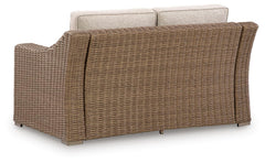 Revare Beach Beige Outdoor Loveseat with Cushion - Ornate Home