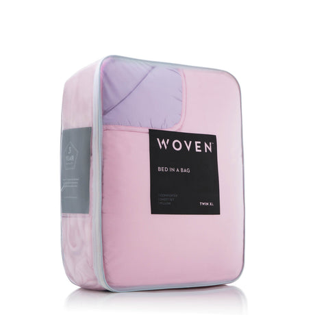 Reversible Bed in a Bag White Twin Comforter Set - Ornate Home