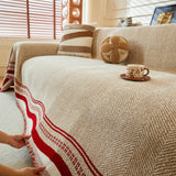 Reversible Herringbone Sofa Cover, 2-in-1 Classic British Throw Blanket for Couch - Ornate Home