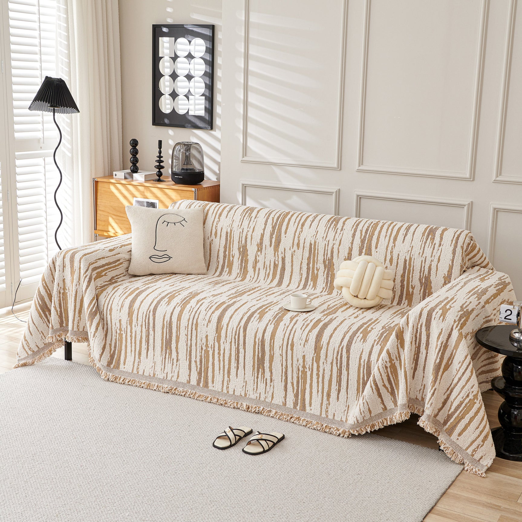 Reversible Sofa Throw Blanket, Couch Cover Sofa Slipcover for Most Shape Sofas - Ornate Home