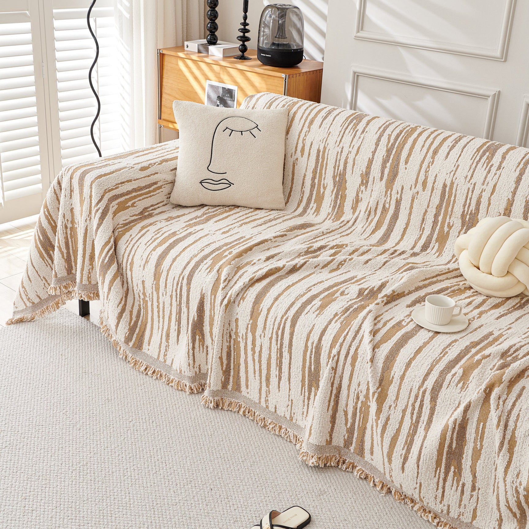 Reversible Sofa Throw Blanket, Couch Cover Sofa Slipcover for Most Shape Sofas - Ornate Home