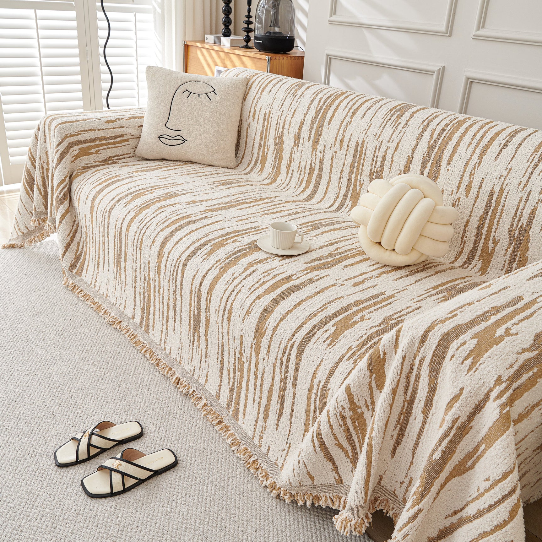 Reversible Sofa Throw Blanket, Couch Cover Sofa Slipcover for Most Shape Sofas - Ornate Home
