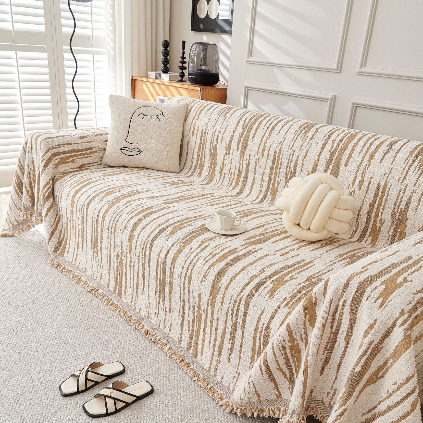 Reversible Sofa Throw Blanket, Couch Cover Sofa Slipcover for Most Shape Sofas - Ornate Home