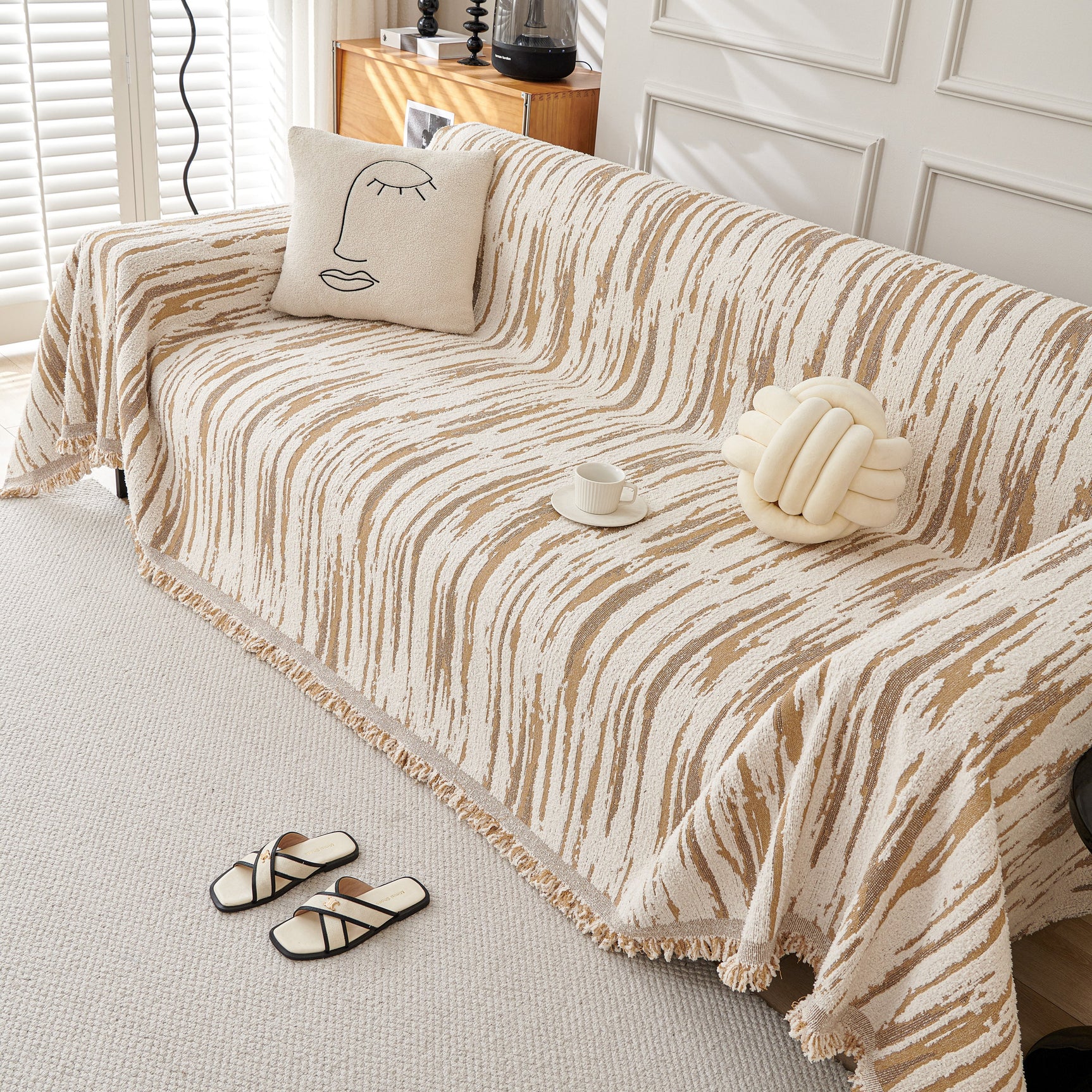 Reversible Sofa Throw Blanket, Couch Cover Sofa Slipcover for Most Shape Sofas - Ornate Home