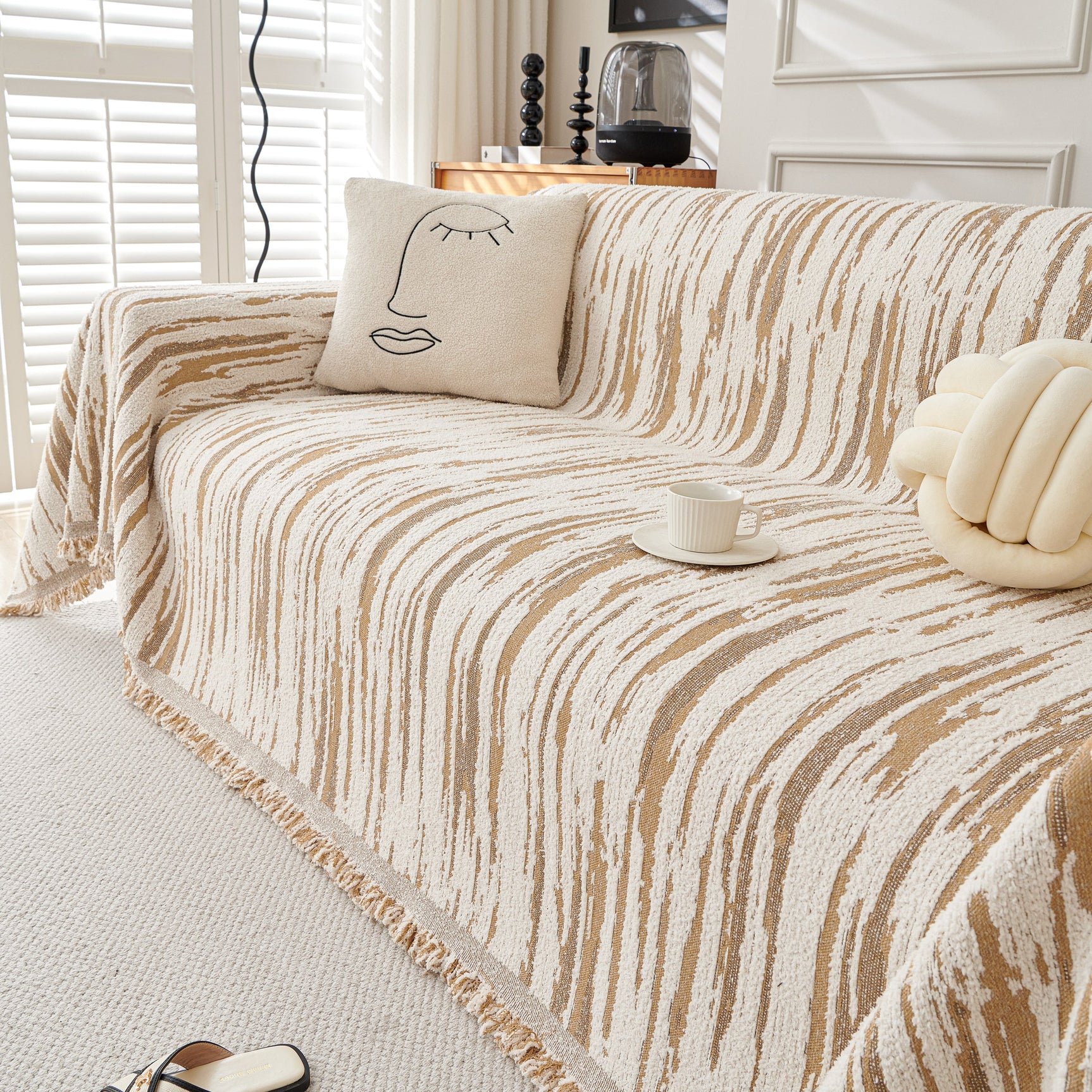 Reversible Sofa Throw Blanket, Couch Cover Sofa Slipcover for Most Shape Sofas - Ornate Home