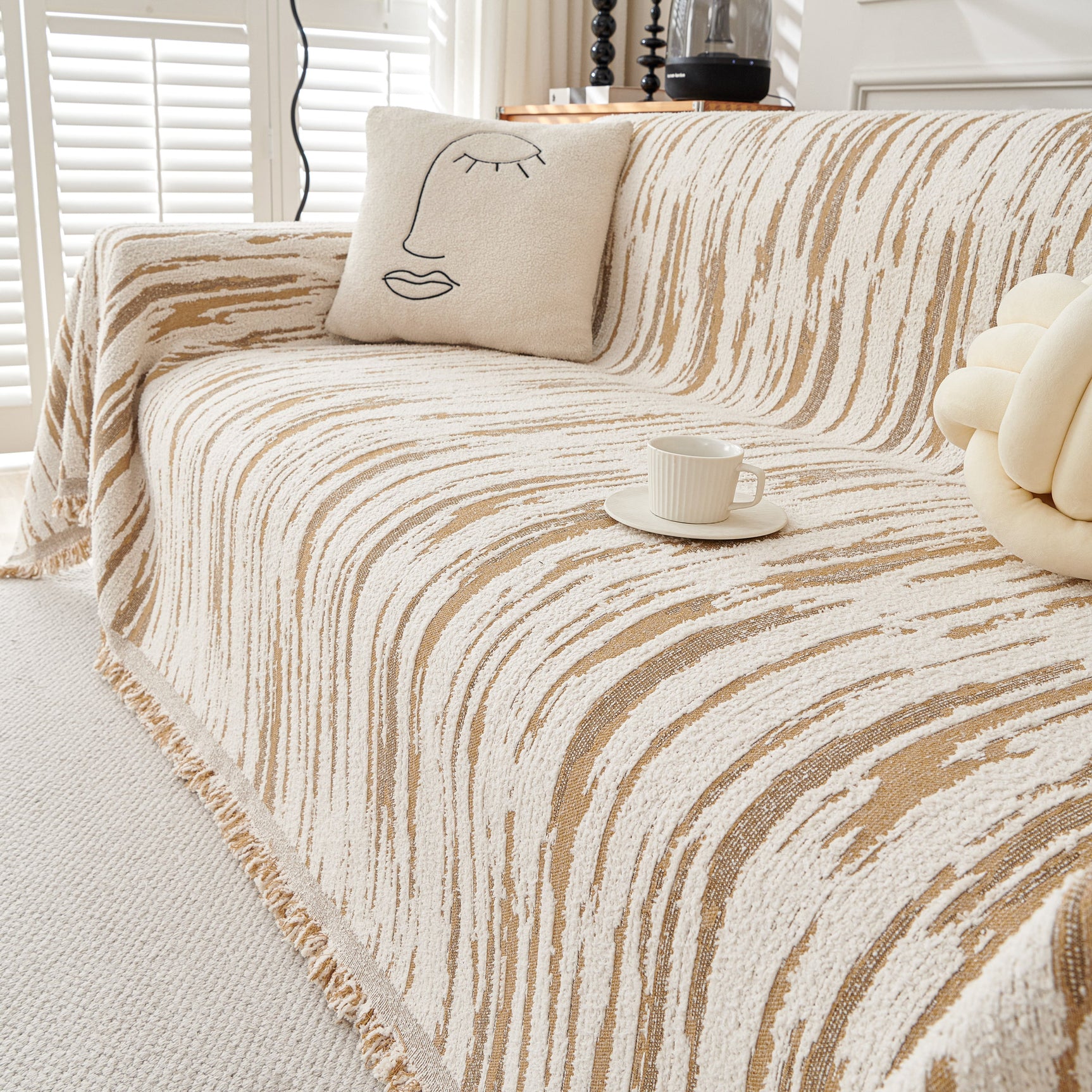 Reversible Sofa Throw Blanket, Couch Cover Sofa Slipcover for Most Shape Sofas - Ornate Home