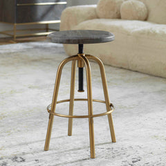 Revolve Brass Counter Stool - Ornate Home