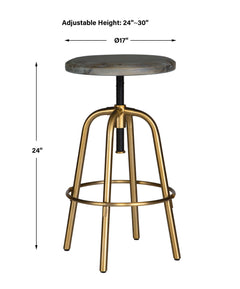Revolve Brass Counter Stool - Ornate Home