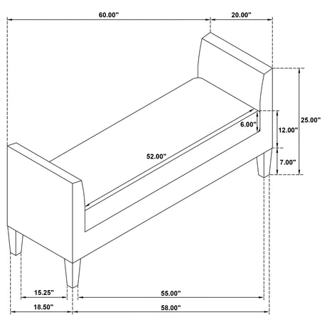 Rex Vanilla Accent Bench - Ornate Home