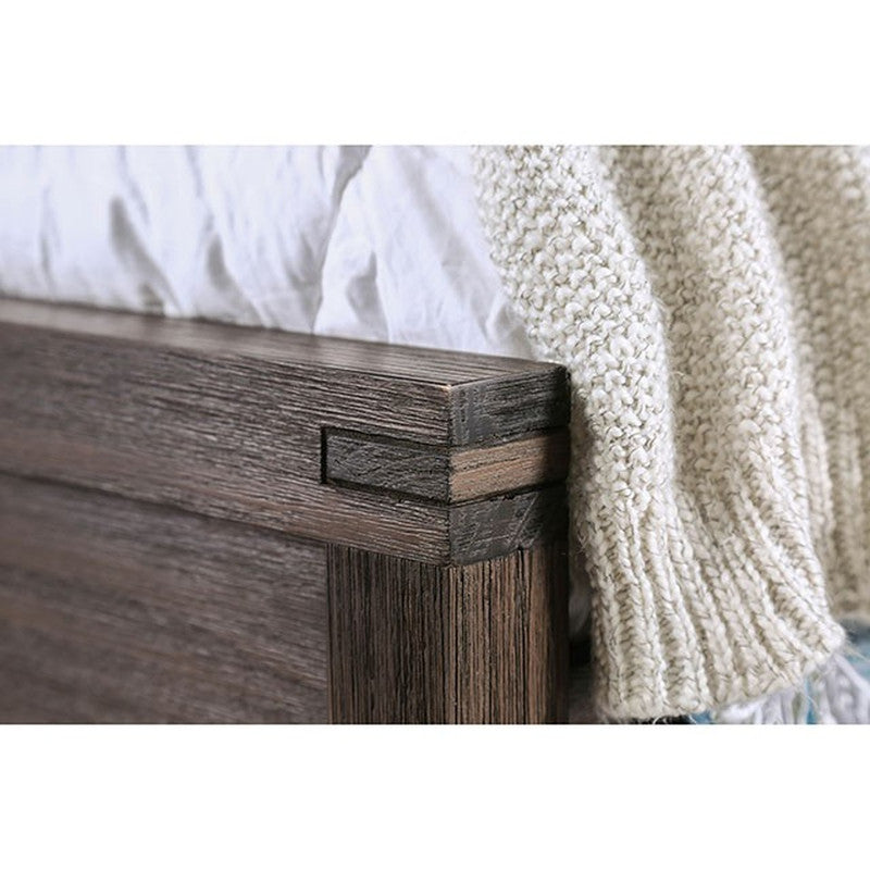 Rexburg Wire-Brushed Rustic Brown E.King Bed - Ornate Home