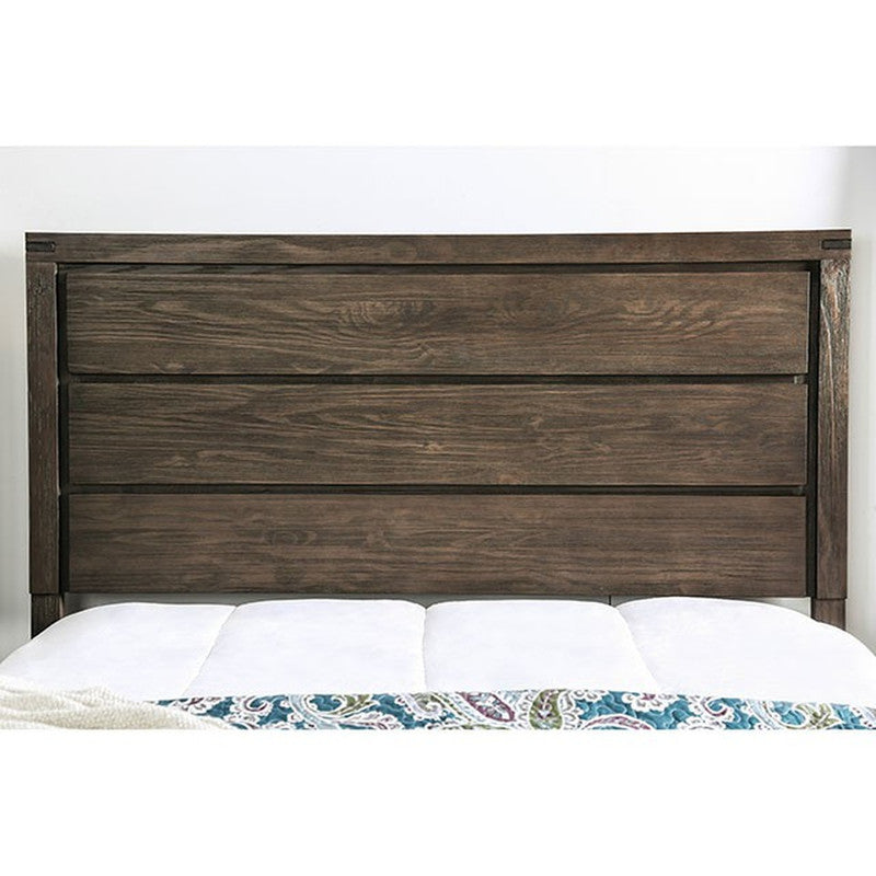 Rexburg Wire-Brushed Rustic Brown E.King Bed - Ornate Home