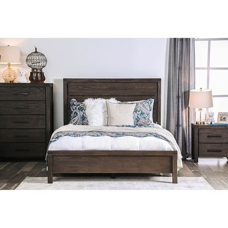 Rexburg Wire-Brushed Rustic Brown E.King Bed - Ornate Home