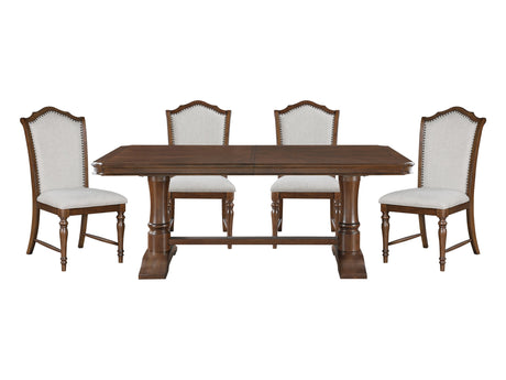 Rexford Cherry/Gray 5-Piece Dining Table Set - Ornate Home