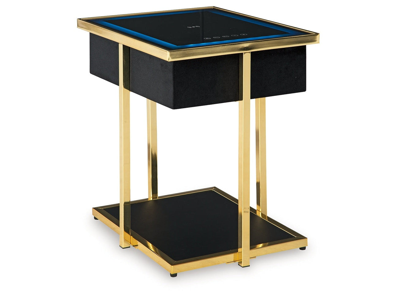 Rexwell Black/Gold Finish Accent Table with Speaker (Online Special Price) - Ornate Home