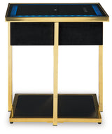 Rexwell Black/Gold Finish Accent Table with Speaker (Online Special Price) - Ornate Home