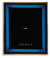 Rexwell Black/Gold Finish Accent Table with Speaker - Ornate Home