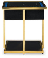 Rexwell Black/Gold Finish Accent Table with Speaker - Ornate Home